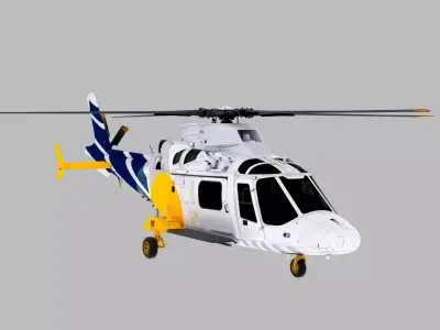 Agusta Westland AW109 Rigged Luxury Military Helicopter  3D model