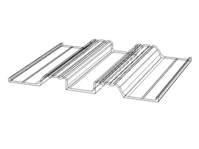 Aluminum Extruded Truck or Trailer Deck Plank MOD AL-041ap Low-poly 3D model