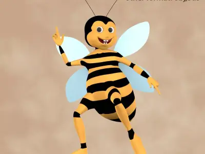 Bee Rigged Character Low-poly 3D model