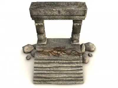 Ancient entrance with stones 3D model