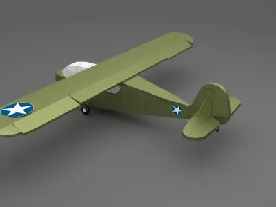 Aeronca TG-5 Aircraft Bomber Low-Poly Low-poly 3D model