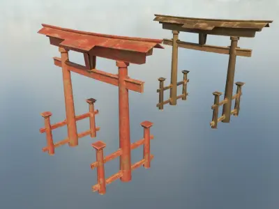 ancient tori gate Low-poly 3D model