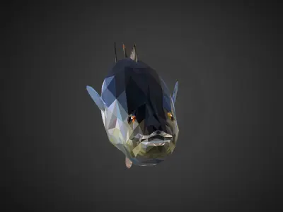 Tuna Low Polygon Art Ocean Fish Low-poly 3D model