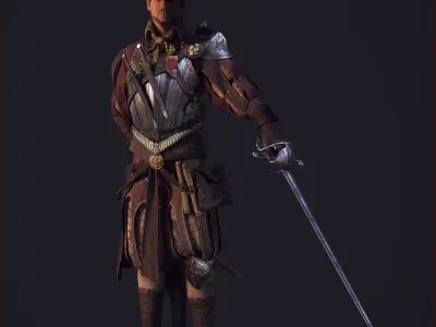 Unlawful Musketeer PBR Low-poly 3D model