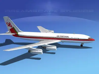 Boeing 707 Air Portugal 3D model