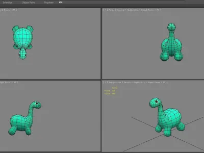 Cartoon little dinosaur toy Low-poly 3D model