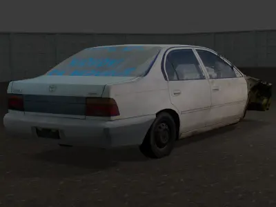 Toyota Corolla Junk Car Free low-poly 3D model