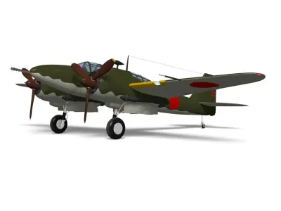 Kawasaki Ki102 kou 3D model