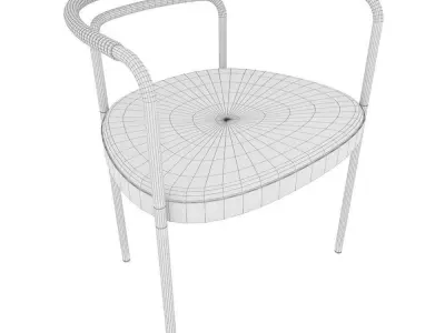 Chair made of metal and wood Free 3D model