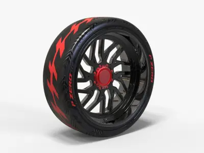 RC Car Wheel Tire V2 3D model