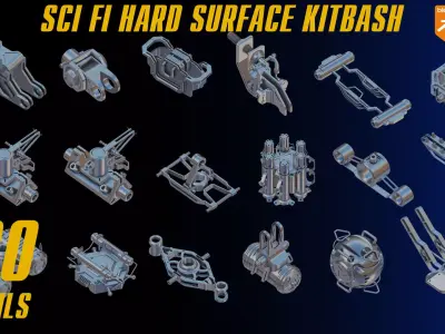 Sci-Fi Hard Surface KITBASH 100 DETAILS 3D model