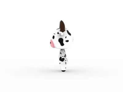 Cartoon Cow v002 character 3D model