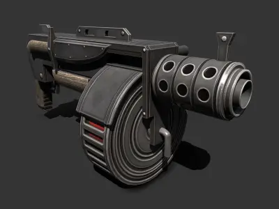 shotgun machine gun Free low-poly 3D model