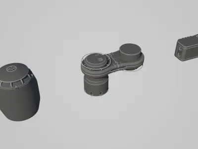 Hard Surface Kitbash Pack - 60 Objects Low-poly 3D model