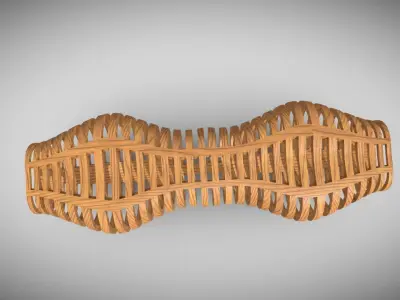 Organic Wooden Table  Low-poly 3D model