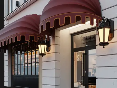 Classic hotel facade 3D model