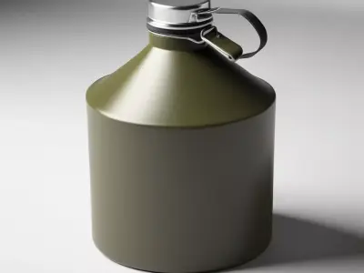 Dented Steel Canteen with Canvas 3D model