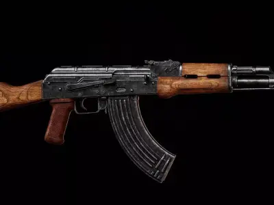 Ak-M game ready Low-poly 3D model