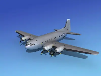 Boeing 307 Stratoliner US Army Air Corps 1 3D model