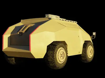 Military Car Low-poly 3D model