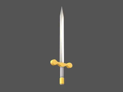 Cartoon Sword v1 001 Low-poly 3D model