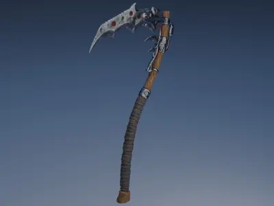 Fantasy low-poly scythe Low-poly 3D model