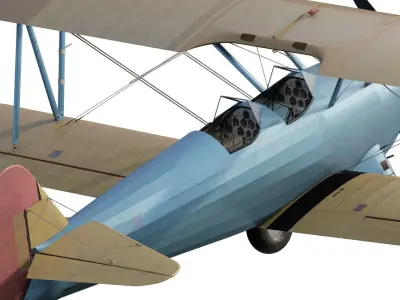 1940S AMERICAN BIPLANE 3D model