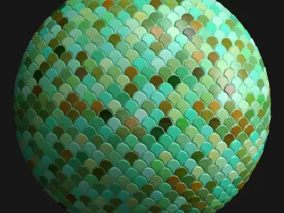 Materials 19- Fish scale tiles PBR Texture