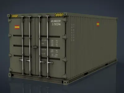 Spanish Military Container  Low-poly 3D model