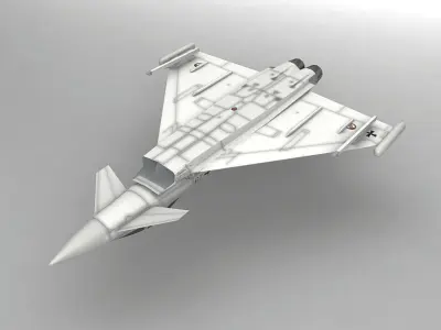 Eurofighter Typhoon Jet Aircraft LOW Low-poly 3D model