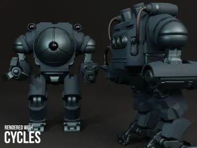 Robot evee Low-poly 3D model