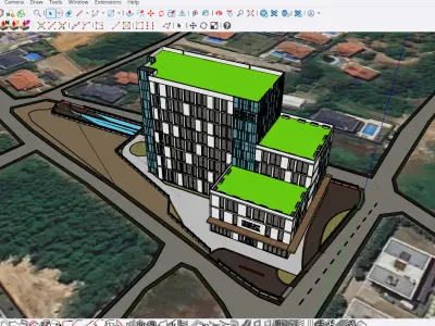  Modern Hospital Building Multi-Format 3D model