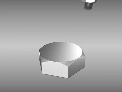 Low-Poly Bolt in Wall Low-poly 3D model