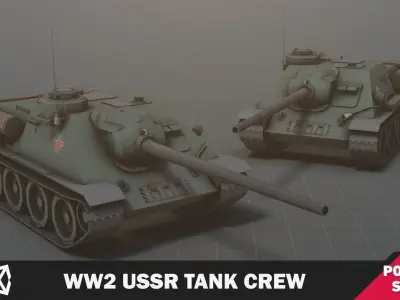 WW2 USSR Tank Crew Low-poly 3D model