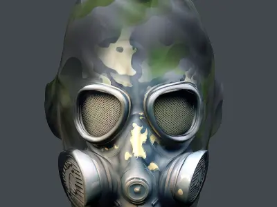 helmet Gas mask 3d model military combat Low-poly Low-poly 3D model