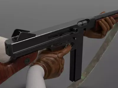 Fps weapon m1A1 ww2 Fps - Tps Low-poly 3D model