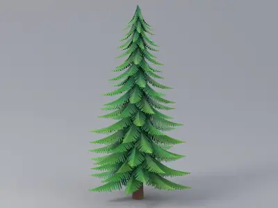 Cartoon Fir Tree 01 3D model