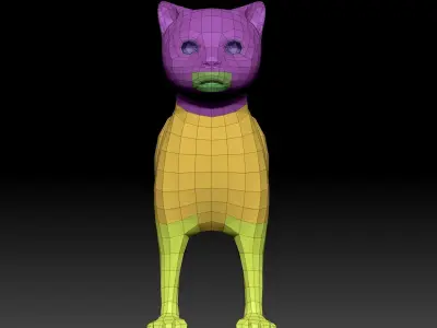Cat 3D Base Model Low-poly 3D model