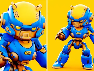 Robo Zero M-5 Rigged 3D model