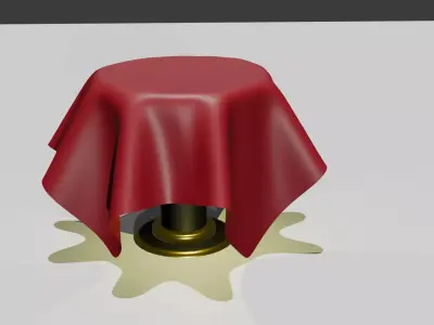 Round Table With Cloth Free low-poly 3D model
