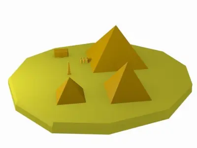 Lowpoly Egyptian architecture Free low-poly 3D model