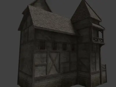 Medieval house Free low-poly 3D model