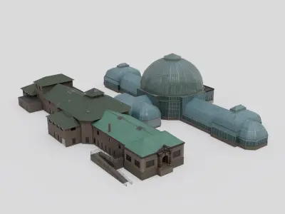 Belle Isle Aquarium modern building 3D model