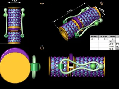  Diamond Cylinder Shaped Lock Low-poly 3D model