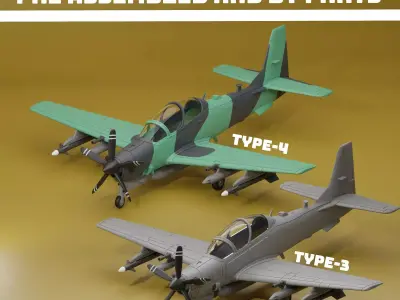 A-29B SUPER TUCANO ADVANCE TWINS PACK V3 3D print model