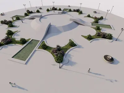 park-public park-Private Park Landscape 3D model