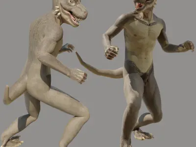 TRex Human Characters Low-poly 3D model