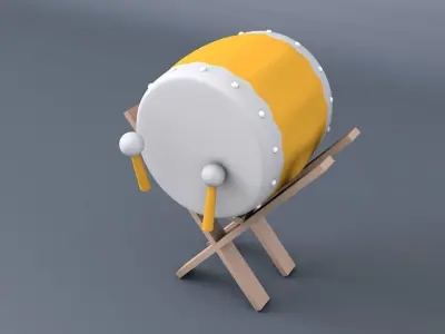 Bedug Mosque Drum 3D Model Free 3D model