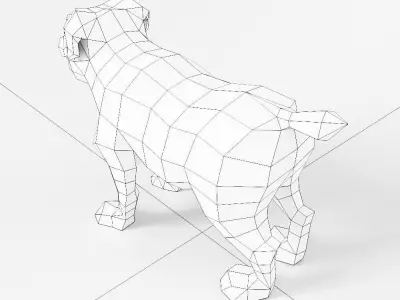 Dog  animal 3d model  Low-poly 3D model