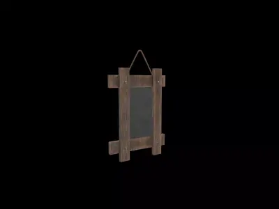 Mirror wooden frame Low-poly 3D model